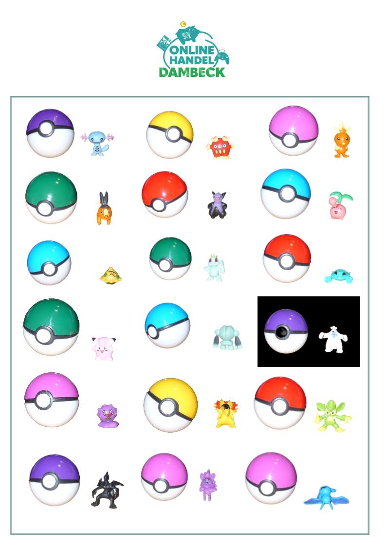 1 Pokemon Ball 4 cm + Pokemonster 2-4 cm Auswahl Geschenk Spielzeug Sammeln Kinder - Pokebälle
