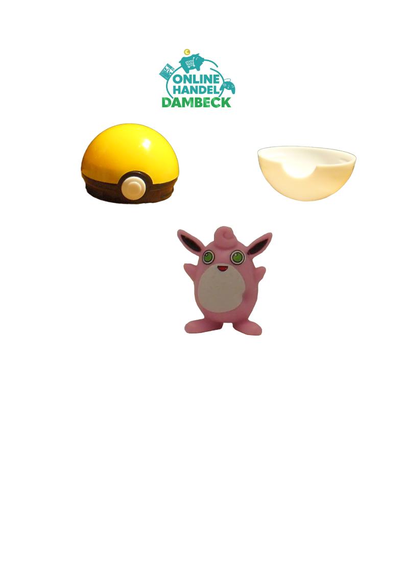 1 Pokemon Ball 4 cm + Pokemonster 2-4 cm Auswahl Geschenk Spielzeug Sammeln Kinder - # 1 Knuddeluff - Pokebälle