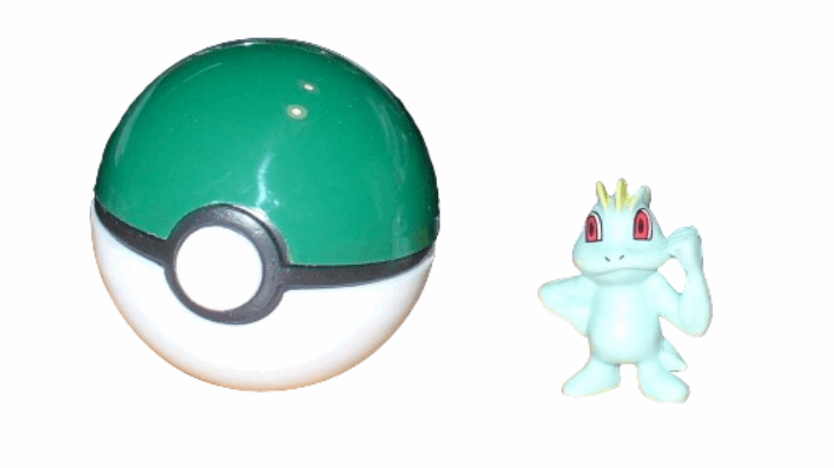 1 Pokemon Ball 4 cm + Pokemonster 2-4 cm Auswahl Geschenk Spielzeug Sammeln Kinder - # 1 Machollo - Pokebälle