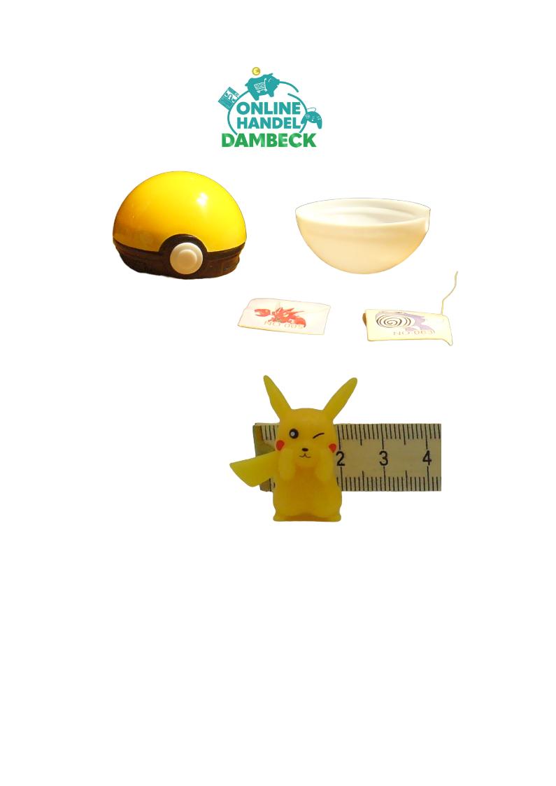 1 Pokemon Ball 4 cm + Pokemonster 2-4 cm Auswahl Geschenk Spielzeug Sammeln Kinder - # 1 Pikachu - Pokebälle