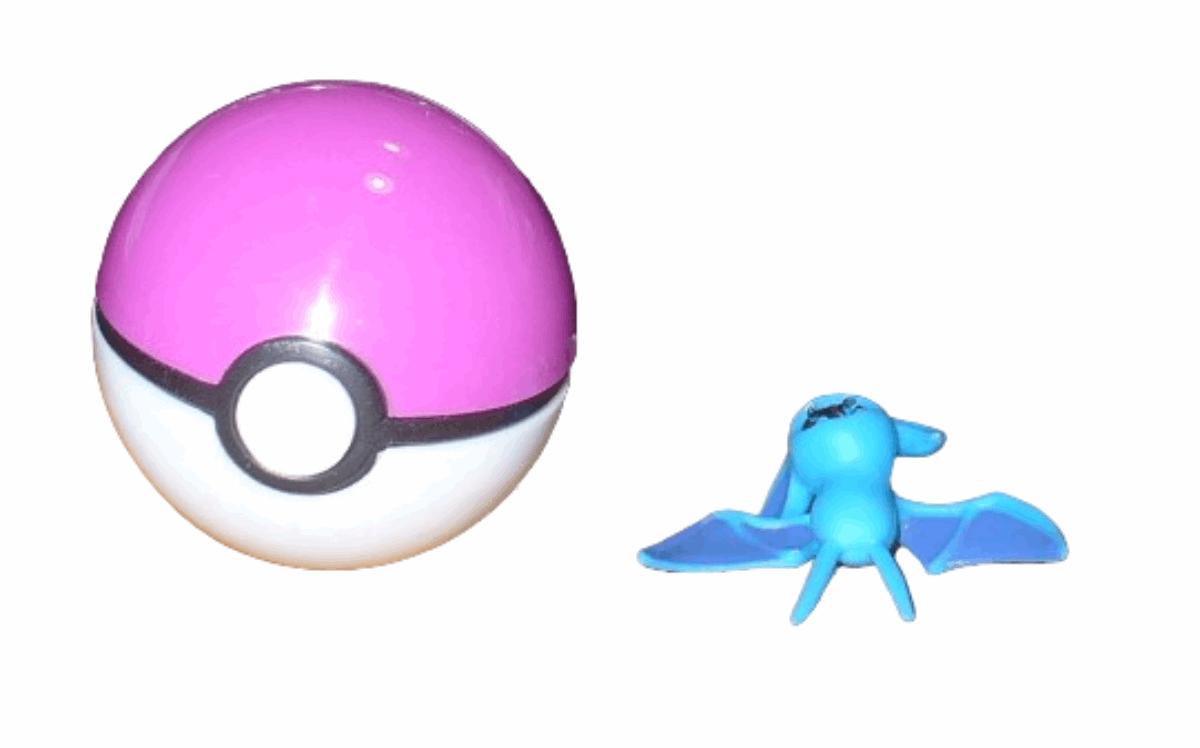 1 Pokemon Ball 4 cm + Pokemonster 2-4 cm Auswahl Geschenk Spielzeug Sammeln Kinder - # 1 Zubat - Pokebälle