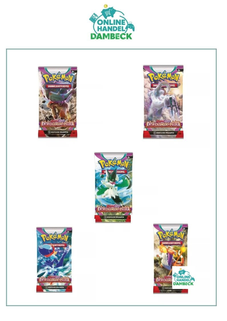 Pokemon Karten DE Karmesin & Purpur 2 Entwicklungen in Paldea Booster Pack - Pokemonkarten