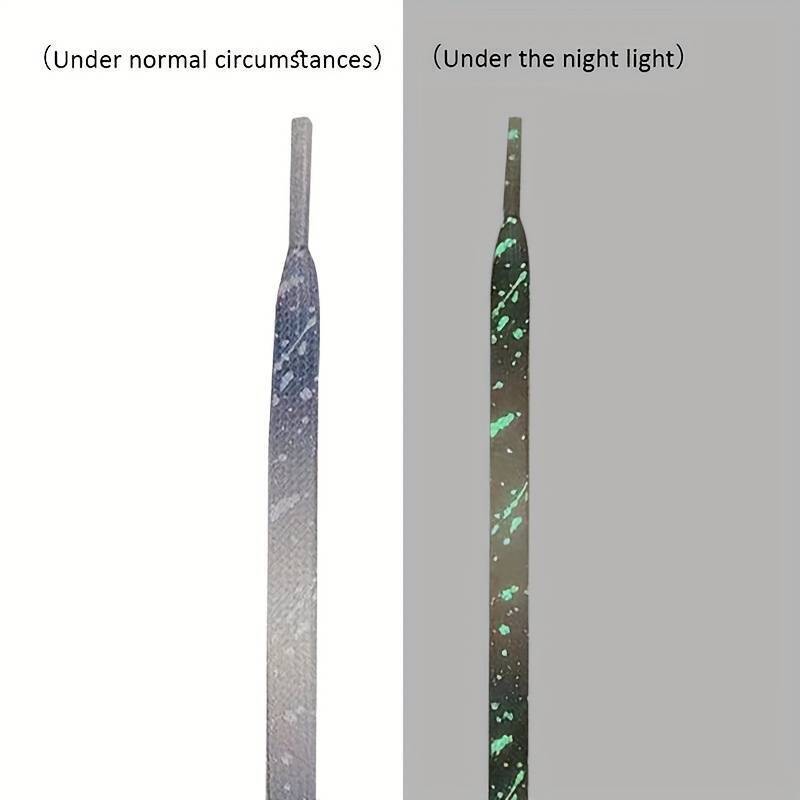 1 Paar leuchtende Schnürsenkel im Dunklen Fluoreszierend Musterschnürsenkel Grün # 1 versch. Farben 120 cm 88233d