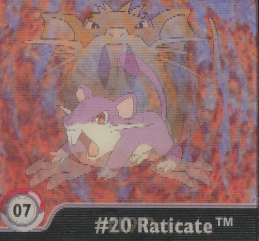 Pokemon Action Flipz Series One, Original # 7 Rattfratz/Rattikarl