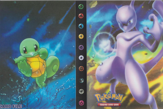 Pokemon Sammelalbum für 240 Karten Portfolio 4-Pocket Sammelkarten Heft Ordner(Mewtu & Shiggy)