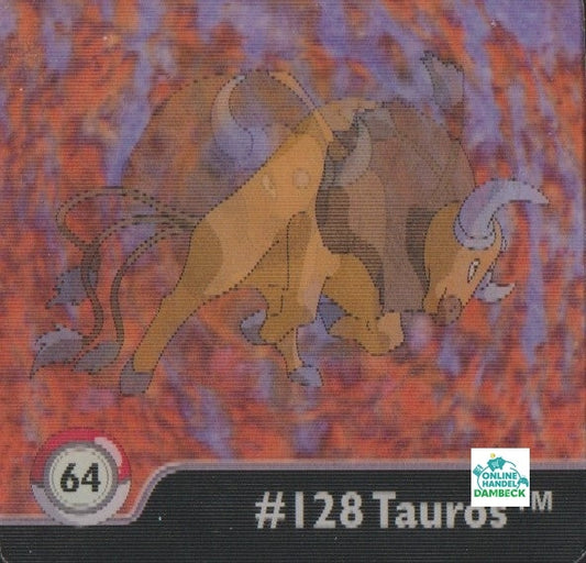 Pokemon Action Flipz Series One, Original, # 64 Tauros