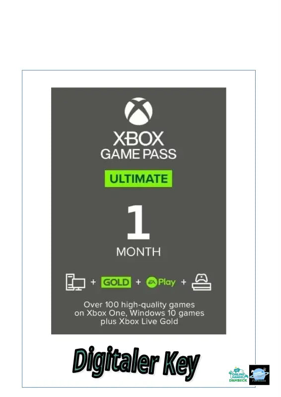 Xbox Game Pass Ultimate -  1 Monat - EU XBOX One / Series X|S / Windows 10 CD Key 1 Monat (NON-STACKABLE)